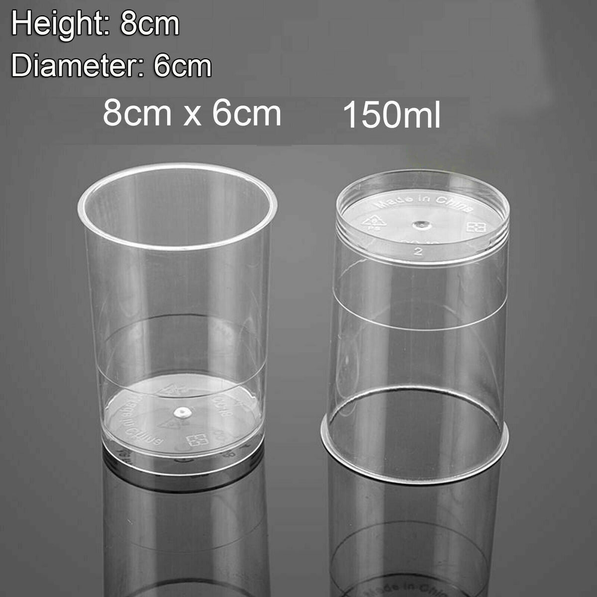 Small Plastic JELLY Mousse CUPS Clear Party Dessert Cake Shot Drink Tumbler Bowl