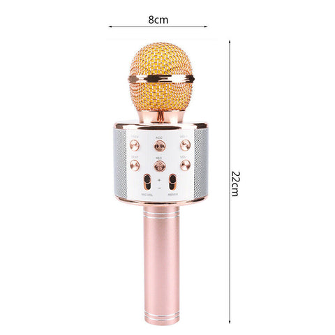 Karaoke Microphone Speaker Wireless Bluetooth Handheld Mic USB Player KTV WS858