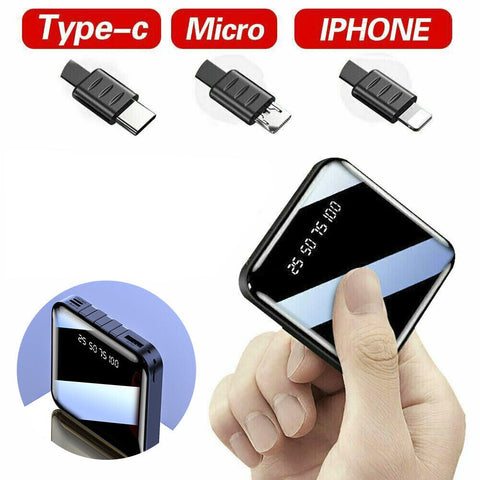 Portable 10000mAh Power Bank Mini USB Pack LED Battery Charger For Mobile Phone