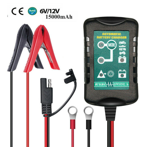 Battery Charger Maintainer Trickle 6V 12V 1.5A Car Automatic Motorcycle