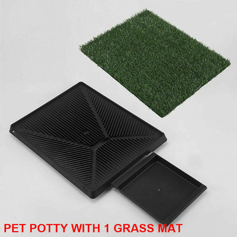 Indoor Dog Pet Potty Training Portable Tray With 1 Grass Mat