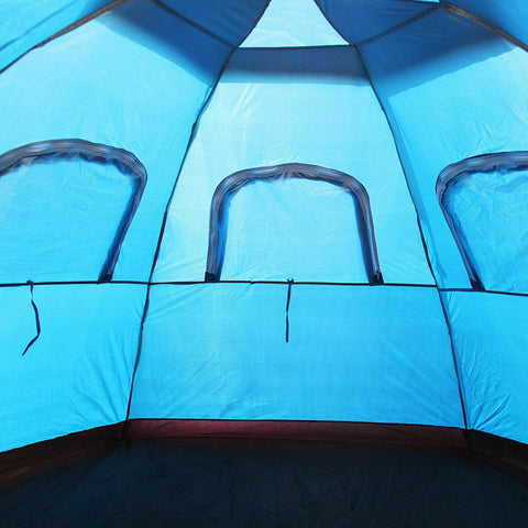 6 PERSON INSTANT POP UP T CAMPING TENT EASY SETS HIKING CAMPING OUTDOOR BLUE CAMO