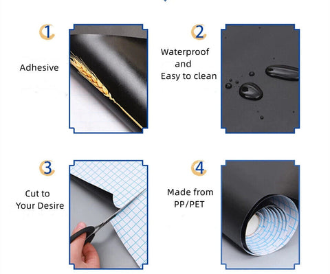 Blackboard Removable Vinyl Wall Sticker Chalkboard Decal Chalk Board Paper Lable With 1 Free Chalk Holder