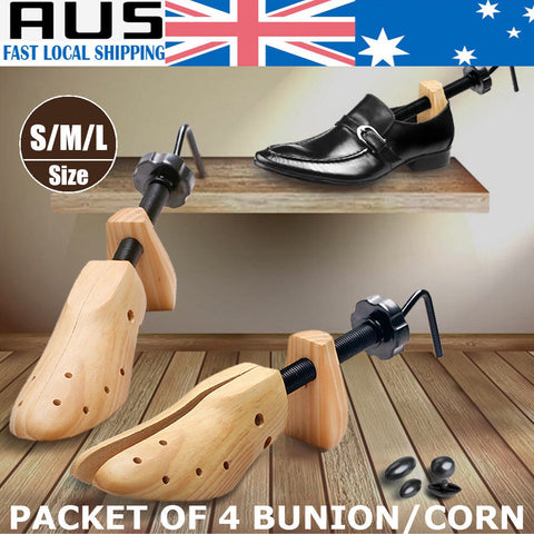 2-Way Wooden Shoes Stretcher Expander Shoe Timber Unisex Bunion Plugs AU STOCK