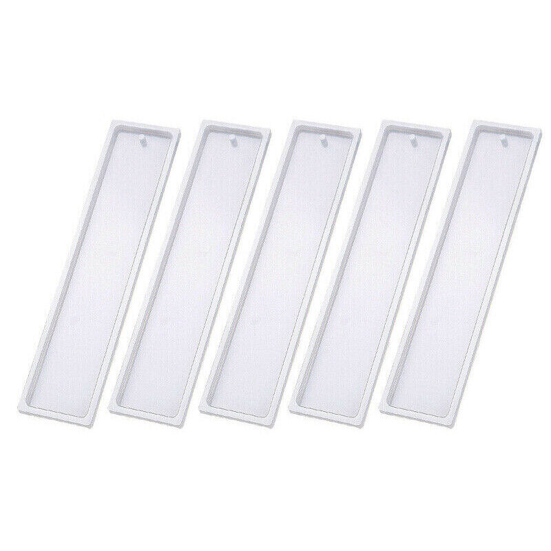 5pcs Rectangle Silicone Bookmark Mold DIY Epoxy Resin Craft Mould Making Tool AU