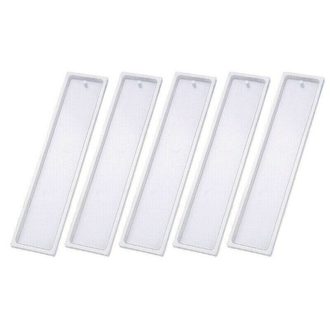 5pcs Rectangle Silicone Bookmark Mold DIY Epoxy Resin Craft Mould Making Tool AU