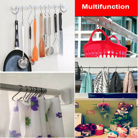 25x S Shape Hooks Kitchen Hanger Rack Clothes Hanging Holders