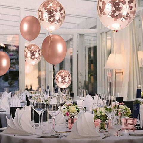 AU 20pcs Rose Gold Confetti Balloons For Birthday Marriage Party Decoration GIFT