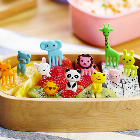 36PCS Kids' Animal Forks Decor Mini Food Lunch Box Accessory Fruit Picks Tool