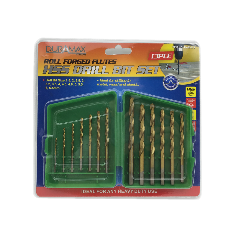 Duramax Roll Forges Heavy Duty Flutes HSS Drill Bit 13 Pieces Set