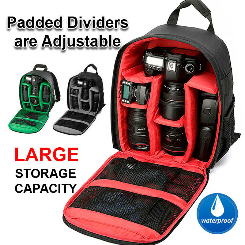Waterproof DSLR SLR Camera Soft Case Bag Backpack Rucksack For Canon Nikon Sony