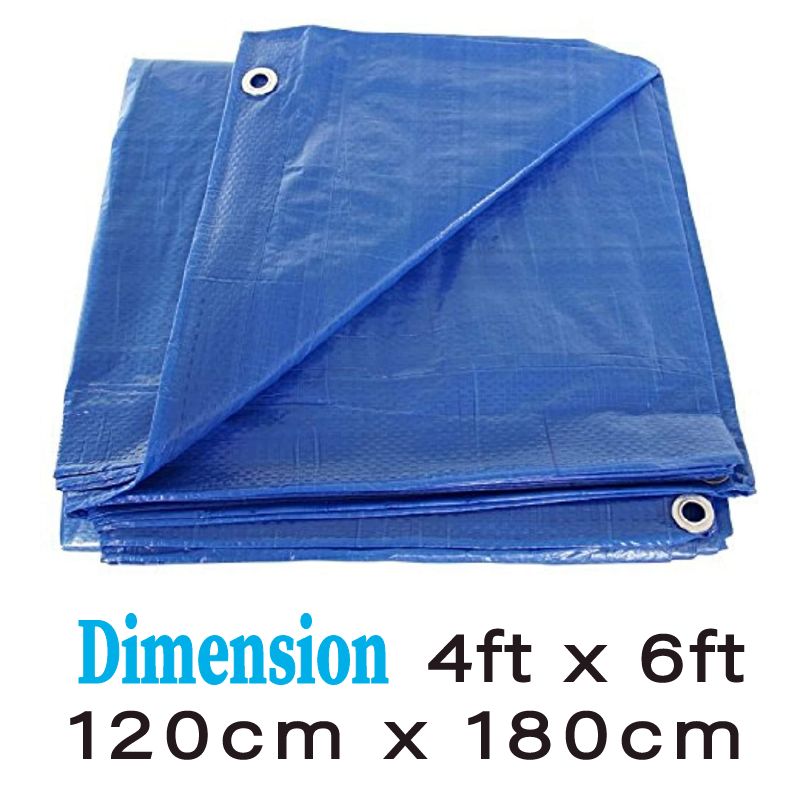 Blue Tarpaulin Tarp Canvas Waterprood Camping Poly Tarps Cover Sheet Truck UV PE
