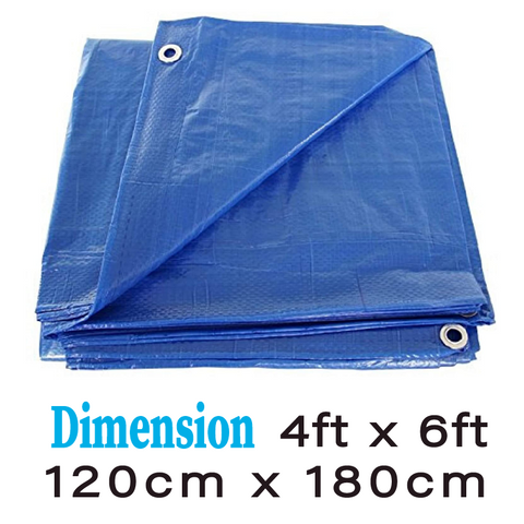 Blue Tarpaulin Tarp Canvas Waterprood Camping Poly Tarps Cover Sheet Truck UV PE