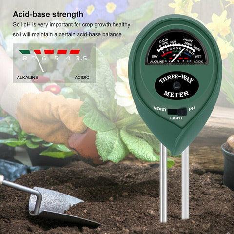 3 in 1 Soil PH Tester Water Moisture Test Meter Kit For Garden Plant Testing