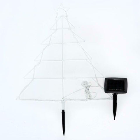 Christmas Xmas White LED Solar Light 35x44cm Silhouette Tree Stake Lights