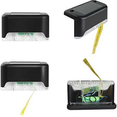 4/8pcs Outdoor Solar LED Deck Lights Garden Pathway Stairs Step Fence Lamps