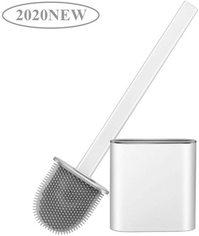 Bathroom Silicone Bristles Toilet Brush with Holder Creative Cleaning Brush Set