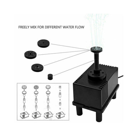 1.5W Solar Powered Water Pump Pond Garden Submersible Fountains w/ Sponge Filter