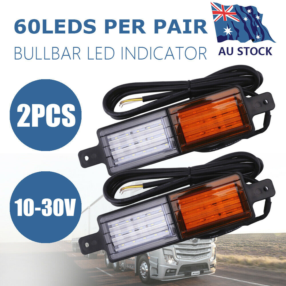 30 LED Bullbar Indicator Lights Front Park DRL Amber For ARB TJM Marke ...