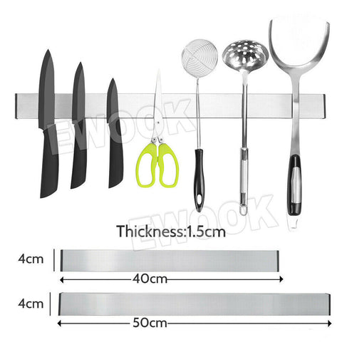 Magnetic Knife Rack Holder Stainless Steel Knives Tool Shelf Magnet 40/50cmMEL