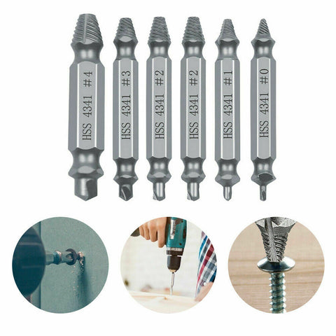 6x Damaged Screw Extractor Easy Out Broken Drill Bit Remover Kit Speed Out New