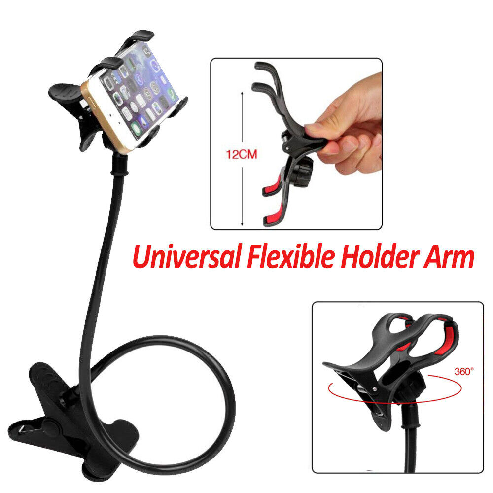 Mobile Phone Flexible 360° Clip Mount Stand Holder Bracket Clamp Desk Bed Office