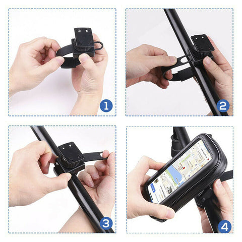 Waterproof Motorcycle Phone Holder Bag Case Motorbike Scooter Mobile MTB