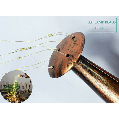 Solar LED Watering Can String Light Shower Outdoor Garden Art Tree Decor Lamp