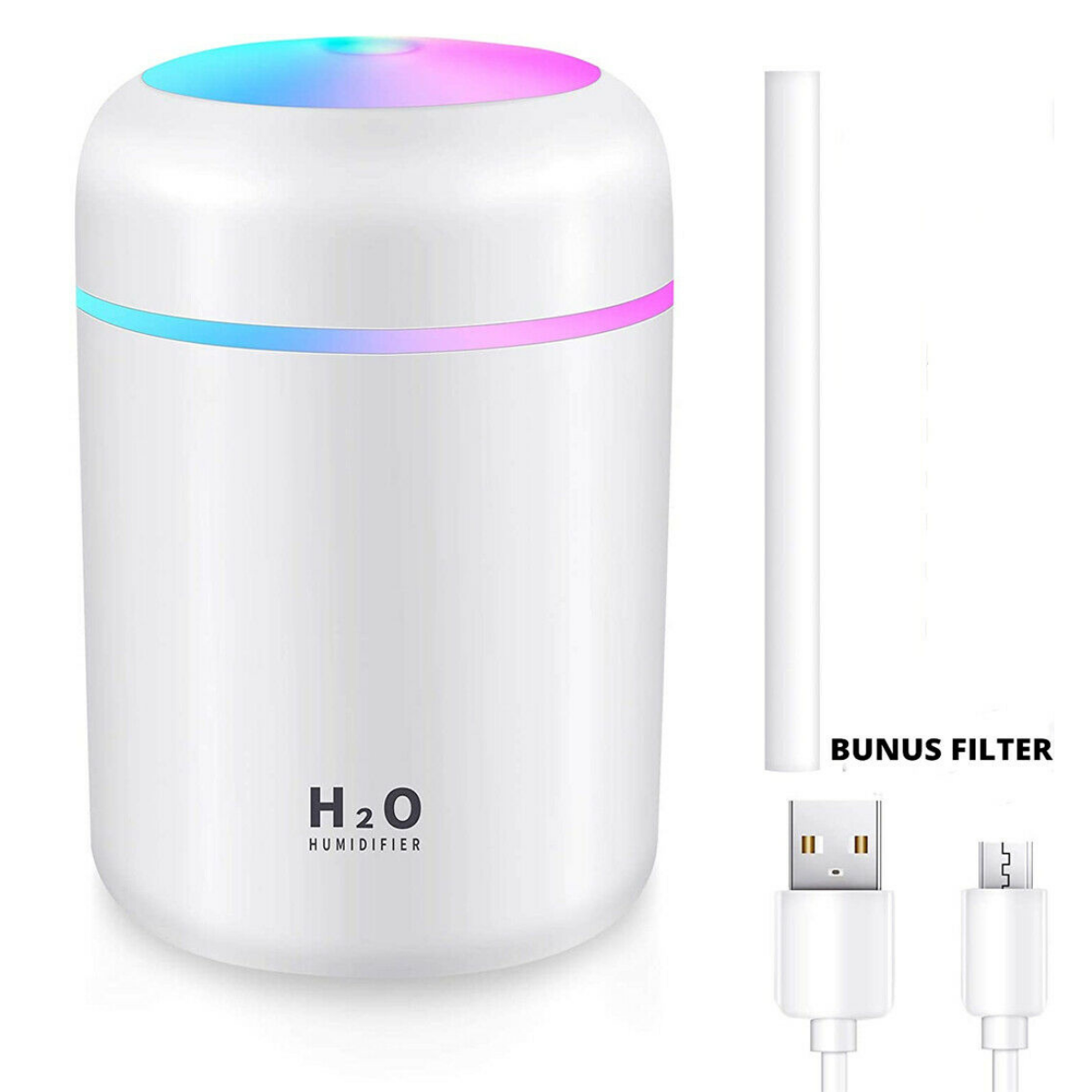 Car Air Purifier USB Diffuser Aroma Oil Humidifier Mist Led Night Light Home