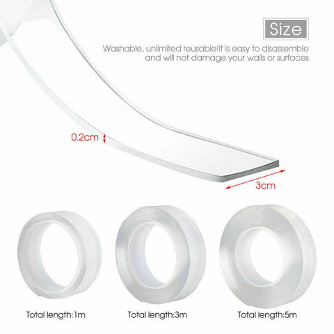 Double-Sided Nano Tape Traceless Clear Adhesive Invisible Gel Anti-Slip AU