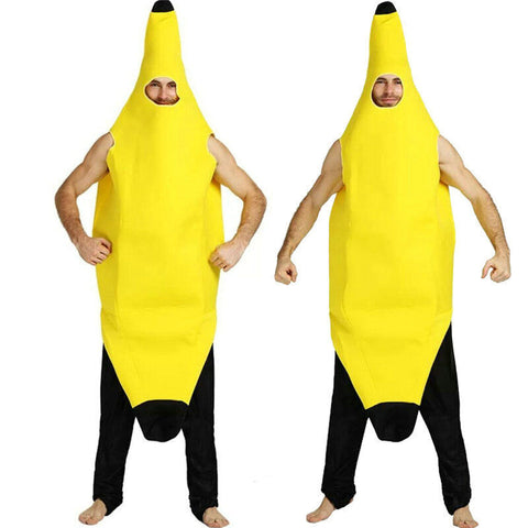 Adult Banana Body Suit Costume Unisex Outfit One Size Fits Halloween Fancy Dress