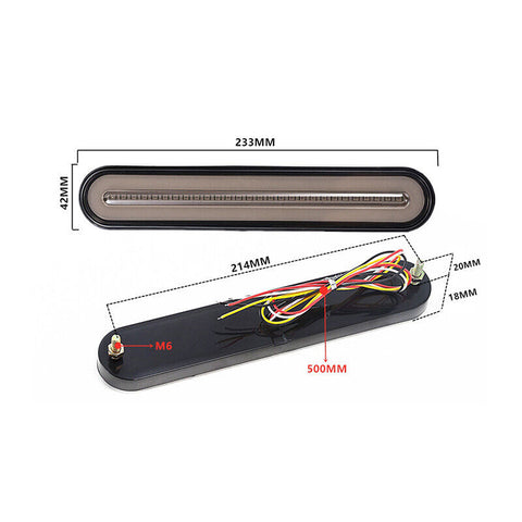 Tail Lights Halo Neon LED Trailer Truck Flowing Turn Signal Rear Stop Brake 2Pcs