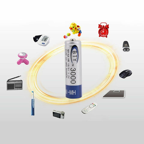 4-20x Rechargeable Battery NI-MH 1.2V 3000mAh AA/1000mAh AAA Recharge Batteries