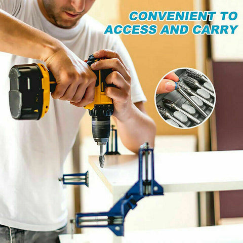 1/4" 6mm Shank Tungsten Carbide Rotary Burr Bur Die Grinder Carving Bits 8Pcs