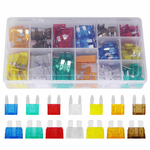 220pcs Assorted Mini Fuse Blade Fuses Set Auto Car Truck Assortment Kits ATM APM