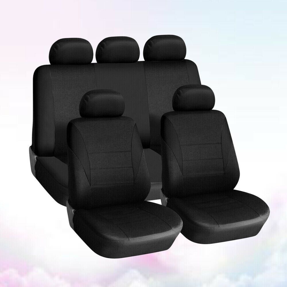 5PCS Universal Car Seat Covers Front Rear Back Head Rest Full Set