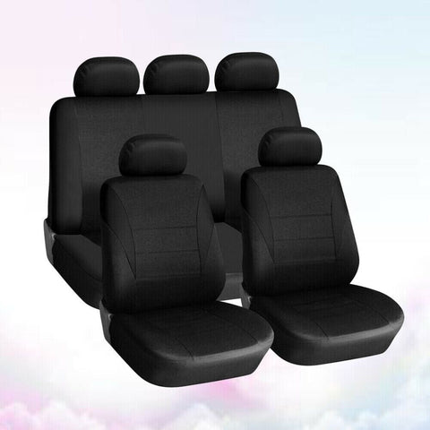 5PCS Universal Car Seat Covers Front Rear Back Head Rest Full Set