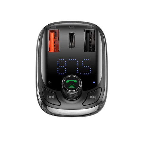 Baseus Bluetooth 5.0 FM Transmitter Car Kit Adapter MP3 Player Dual USB Charger
