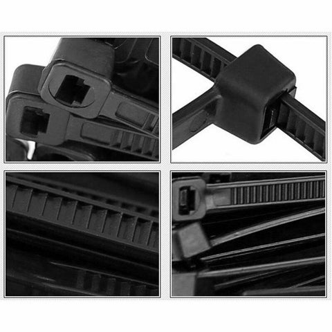 Cable Ties 100x Zip Ties Nylon UV Stabilised Bulk Black Cable Tie