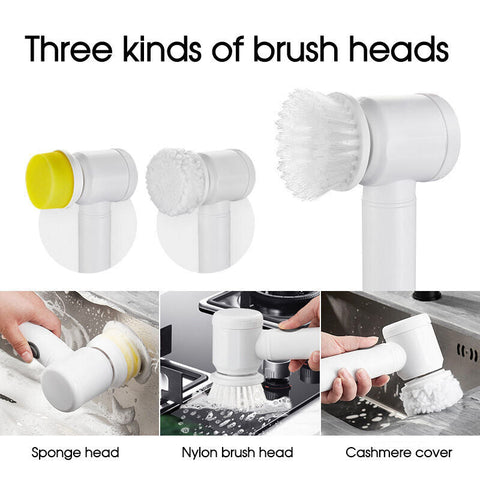 5 In 1 Handheld Bathtub Brush Kitchen Sink Cleaning Tool Tub Electric Brush AU