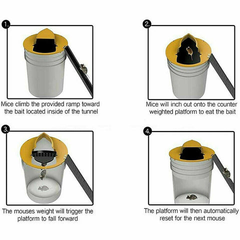 Mouse Trap N Flip Slide Bucket Lid Mouse Rat Trap With Ladder Mousetrap Catcher