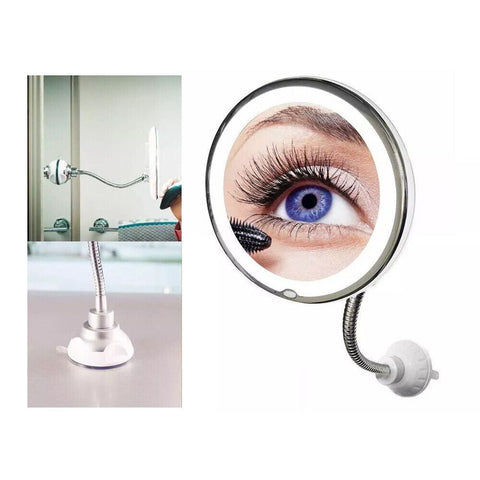 Magnifying Makeup Mirror With LED Light Cosmetic 360° Rotation Flexible AU
