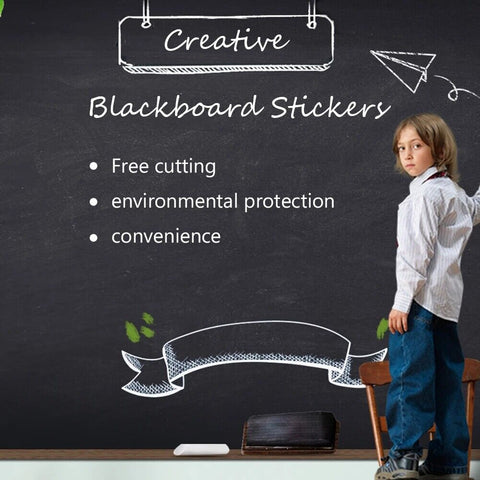 Blackboard Removable Vinyl Wall Sticker Chalkboard Decal Chalk Board Paper Lable With 1 Free Chalk Holder