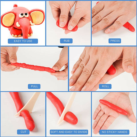 Craft Oven Bake Polymer Clay Modelling Moulding 83PCS Fimo Block DIY Toy Gift