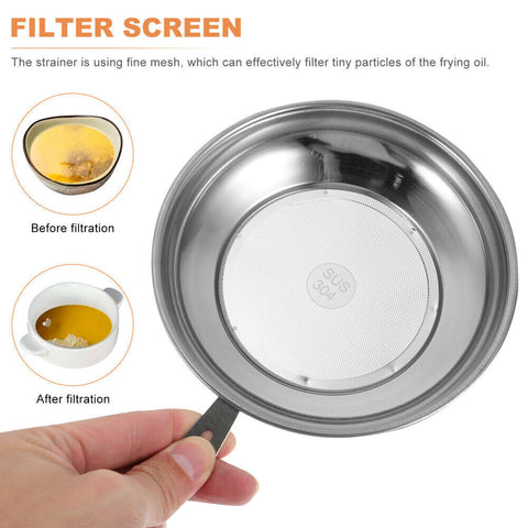 1.8L Stainless Steel Oil Filter Pot Cooking Soup Grease Strainer Separator AU