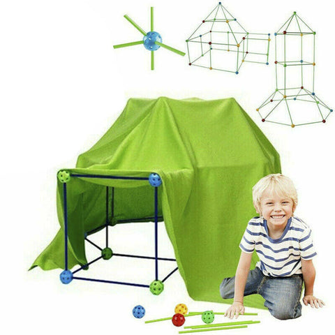 Kids Construction Fort Building Kit 175pcs Castles 3D Play House Tent Toy Gift
