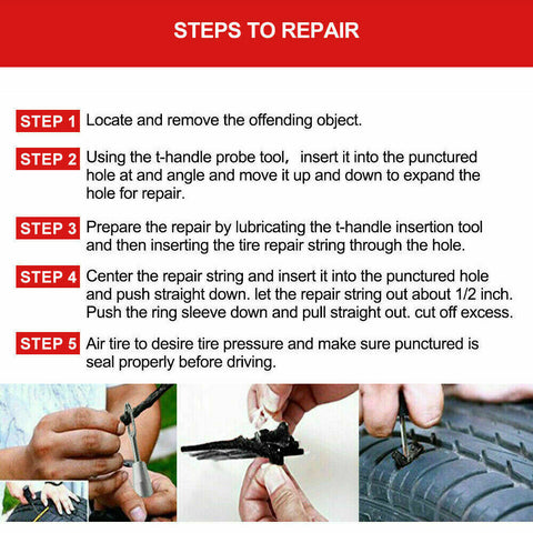 Tyre Puncture Repair Recovery Kit 56PCS Heavy Duty 4WD Offroad Plugs Tubeless