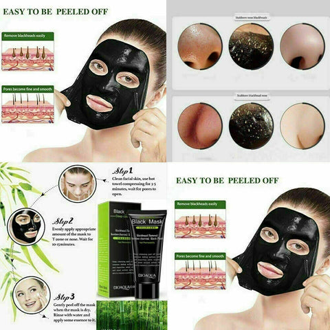 Face Mask Nose Blackhead Acne Pore Deep Remover Clean Peel Off Black Mud