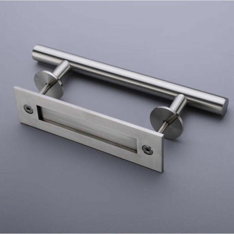 12" Barn Door Handle Sliding Flush Pull Wood Door Gate Hardware Stainless Steel