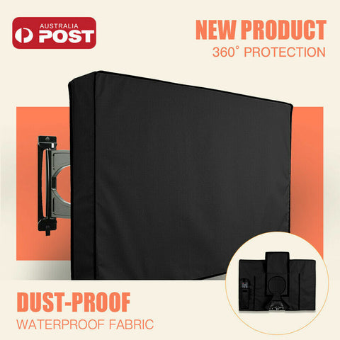 32"-65" Inch Waterproof TV Cover Outdoor Patio Flat Television Protector Black